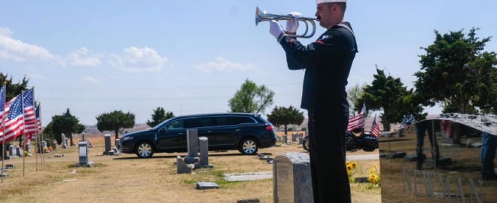 Remembrance is shown for Pvt. Waldean Black as a bugler plays taps at his burial ceremony in Perryton.